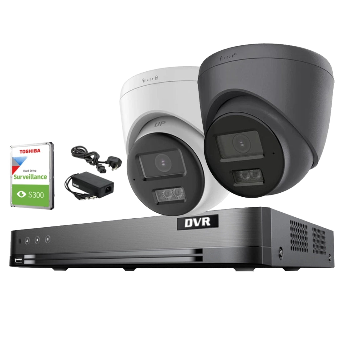 Hikvision OEM Series 4K 4CH CCTV Kit with 4 x Two-Way Audio Cameras + DVR + 1TB HDD + PSU + BNC/DC Plugs