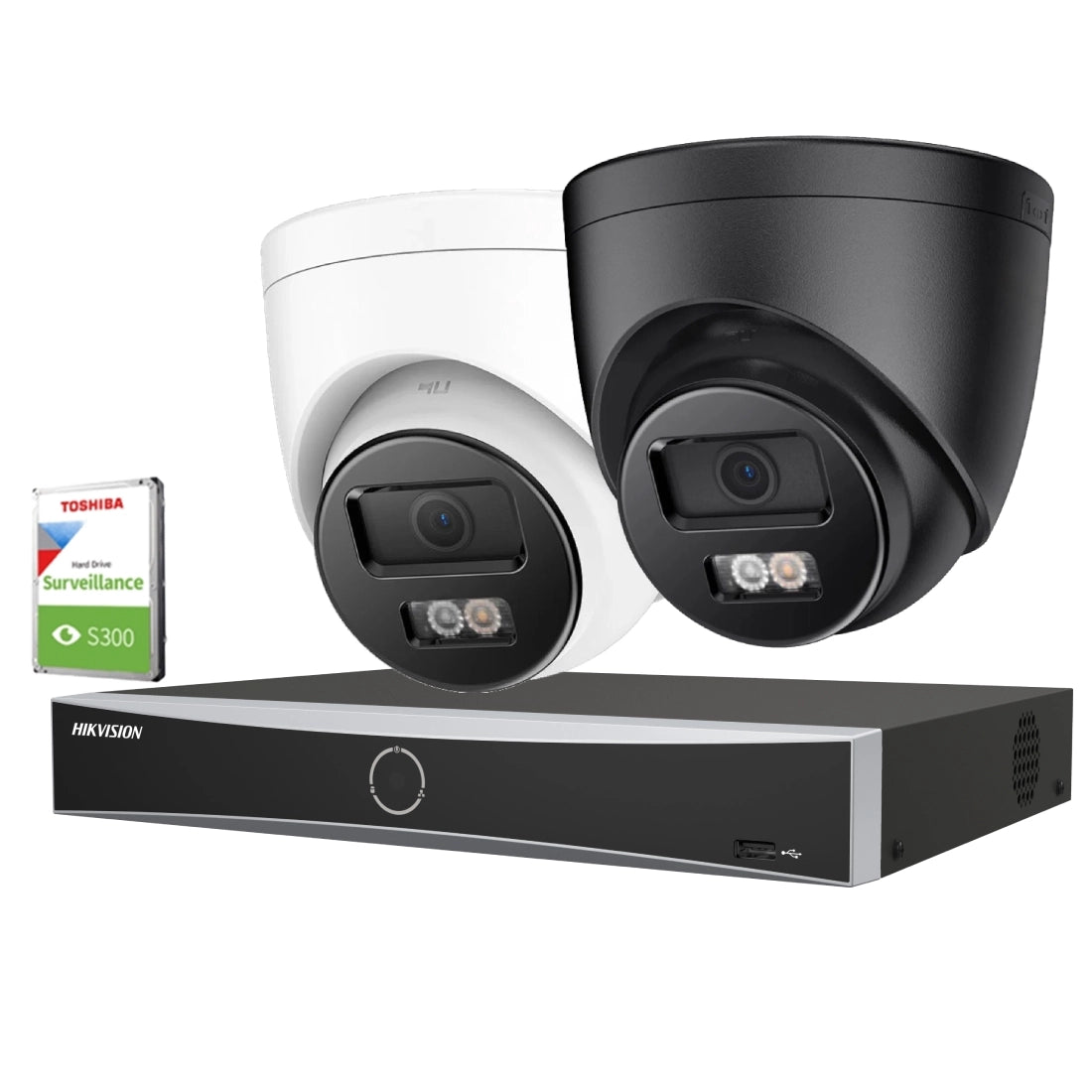 Hikvision OEM Series 4K IP 4CH PoE CCTV Kit with IPT280W-HT Cameras + DS-7604NXI-K1/4P NVR + 2TB HDD