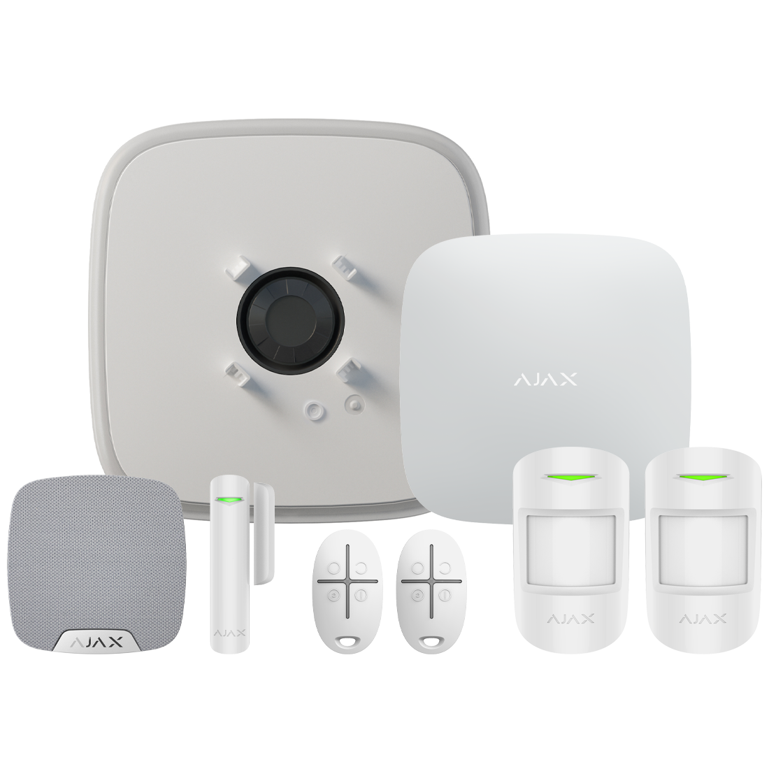 Ajax-107115 Superior Hub2 Plus Wireless Alarm Kit 19 S - White "NR"