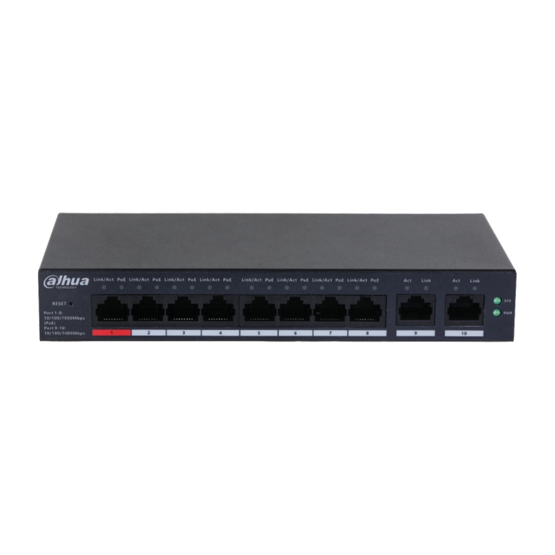 Dahua DH-CS4010-8GT-110 10-Port Cloud Managed Desktop Gigabit Switch with 8-Port PoE