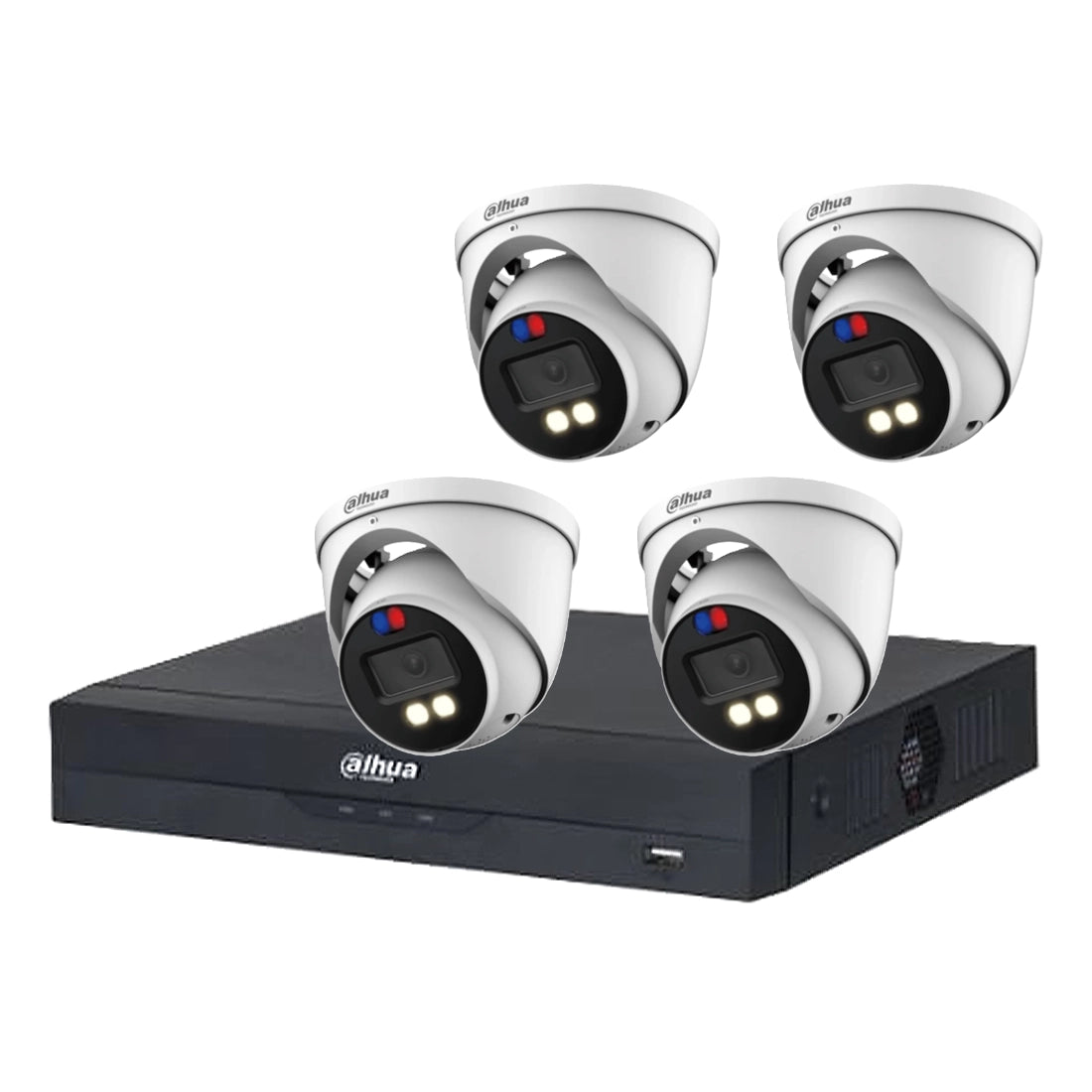 Mid-Range 5MP CVI Kit – 4 x Dahua HAC-ME1509HP-T-PV-S2 Turret Cameras + XVR5104HS-I3 DVR + 1TB HDD