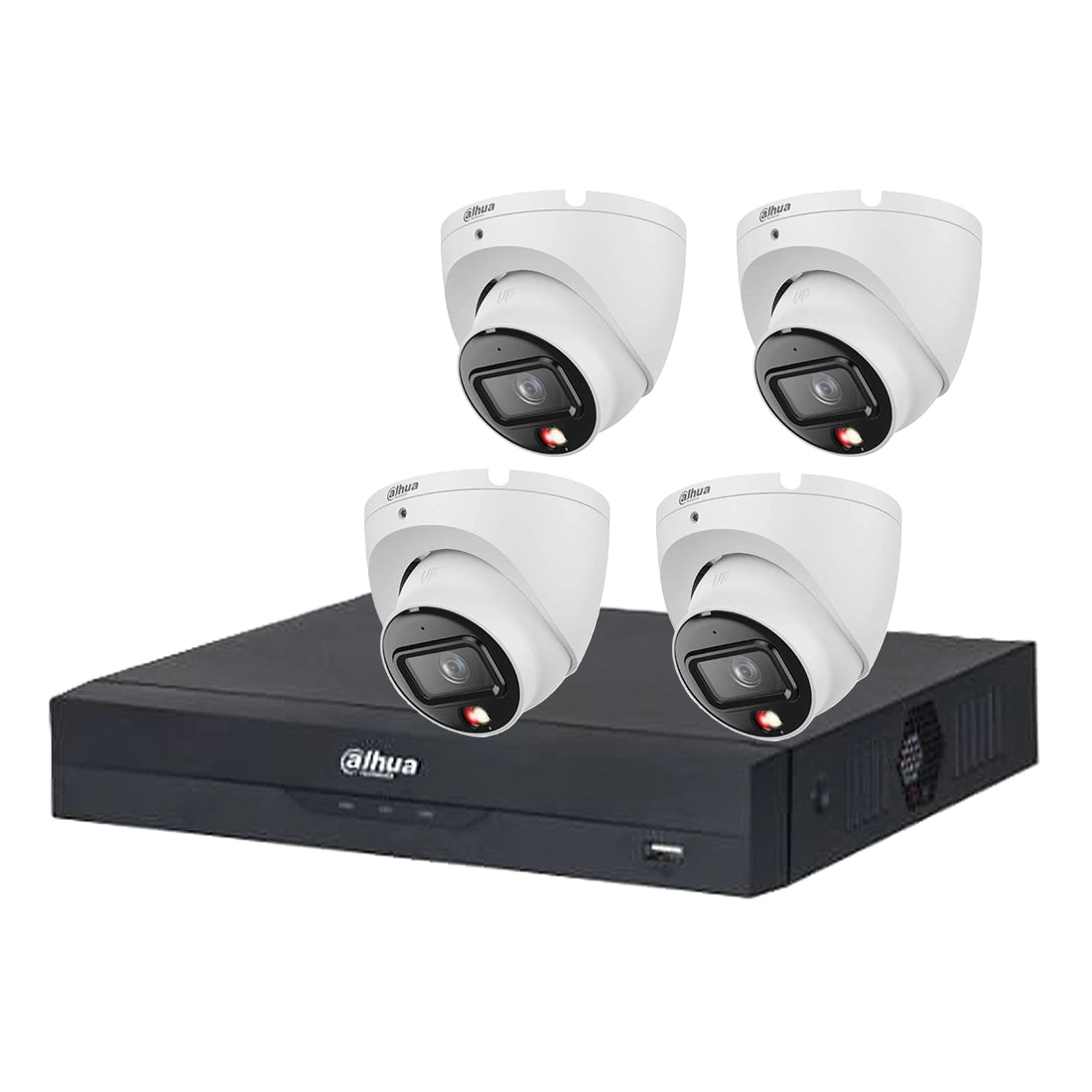 Budget 8MP Dahua IP CCTV Kit – 4 x IPC-HDW1839T-A-IL + 4CH NVR + 1TB – Full Colour Hybrid Night Vision