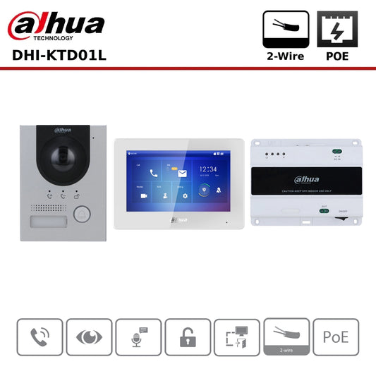Dahua KTD01L(S) - 2-Wire IP Villa Door Station & Indoor Monitor - Surface Mount - CCTV Express UK