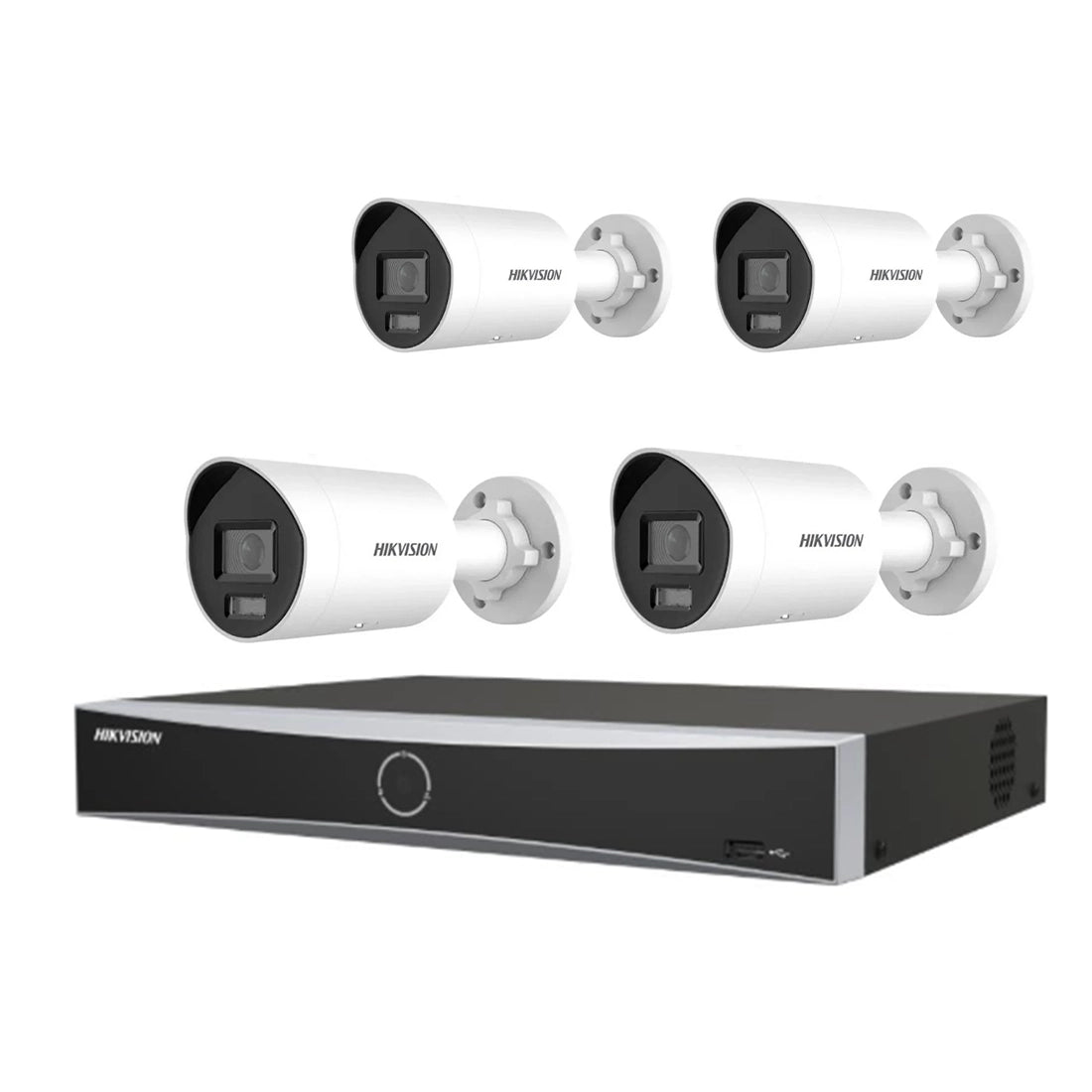 Hikvision 8MP AcuSense ColorVu Kit – 4 x DS-2CD2087G3-LI2UY/SL Cameras + DS-7608NXI-K1/8P NVR + 1TB HD