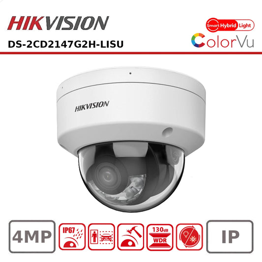 Hikvision DS-2CD2147G2H-LISU 4MP ColorVu Dome Camera with Smart Hybrid Light & AcuSense
