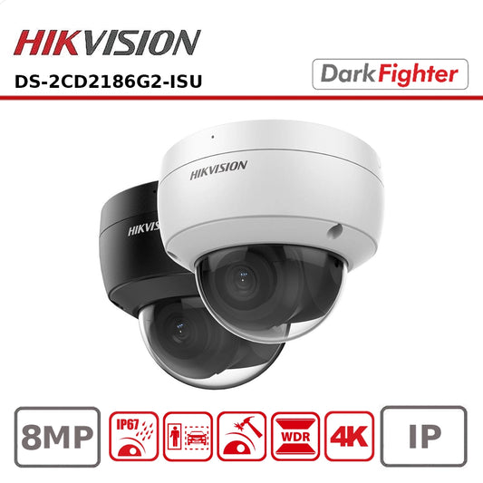 Hikvision DS-2CD2186G2-ISU 8MP AcuSense Powered-by-Darkfighter Fixed Dome Network Camera