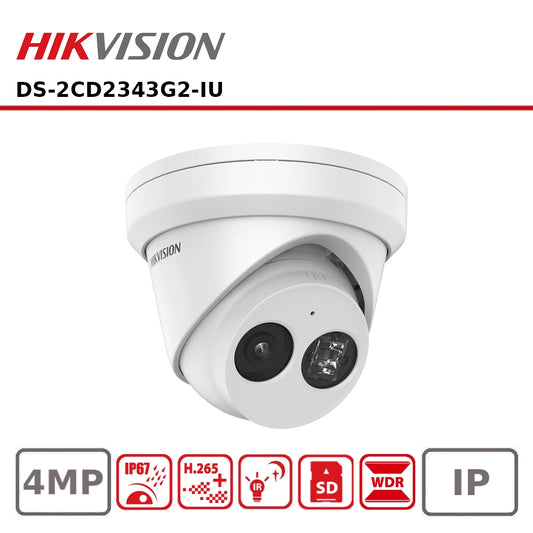 Hikvision DS-2CD2343G2-IU – 4MP IP Turret Camera with Built-in Mic