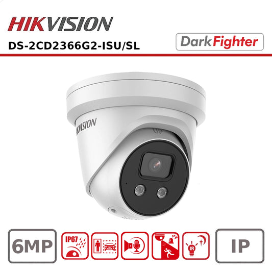 Hiivison DS-2CD2366G2-ISU/SL 6 MP AcuSense Strobe Light and Audible Warning Fixed Turret Network Camera