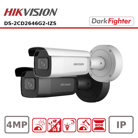 Hikvison DS-2CD2646G2-IZS 4 MP AcuSense Powered-by-DarkFighter Motorized Varifocal Bullet Network Camera