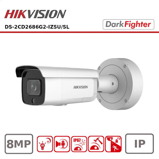 Hikvision DS-2CD2686G2-IZSU/SL 8MP Strobe Light and Audible Warning Motorized Varifocal Bullet Network Camera