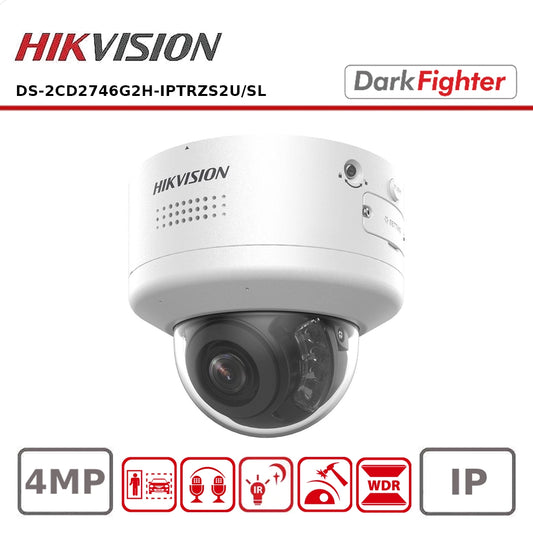 Hikvision DS-2CD2746G2H-IPTRZS2U/SL 4 MP AcuSense PTRZ Varifocal Dome Network Camera