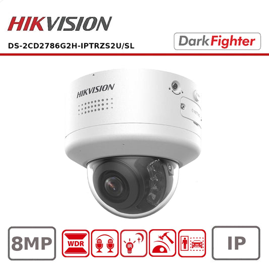 Hikvision DS-2CD2786G2H-IPTRZS2U-SL 8MP AcuSense PTRZ Varifocal Dome Network Camera