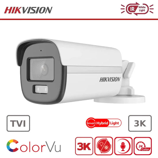 Hikvision DS-2CE12KF0T-LFS 3K TVI AoC ColorVu + IR Hybrid Dual-light Fixed Bullet Camera + Mic