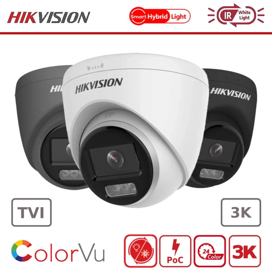 3K Hikvision TVI DS-2CE72KF3T-LE 3K PoC ColorVu + IR Dual-light Fixed Turret TVI Camera