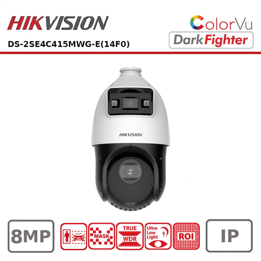 Hikvision DS-2SE4C415MWG-E(14F0) TandemVu 4MP+4MP Dual Lens POE PTZ Network Camera with 15x Optical Zoom and AcuSense