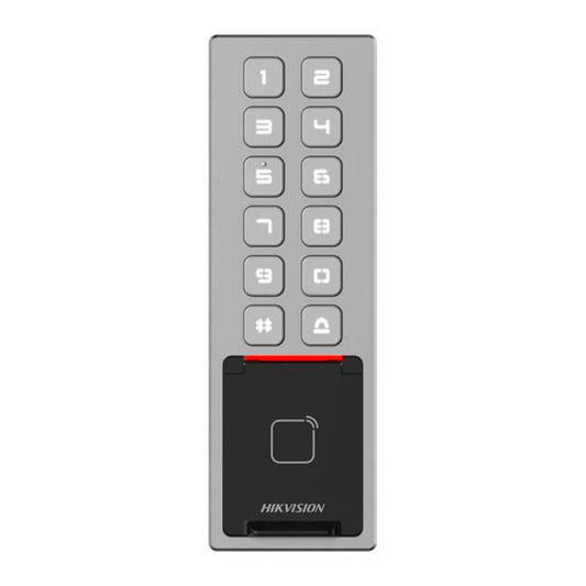 Hikvision DS-K1T805MBWX – IP Standalone Keypad & Proximity Terminal, 12V, Waterproof, Wiegand, Remote Management
