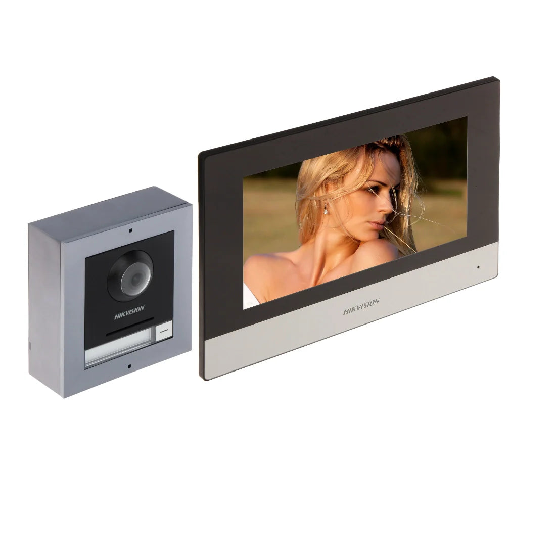 Hikvision DS-KIS602 (B) IP Video Intercom Kit with Screen Intercom and POE Switch