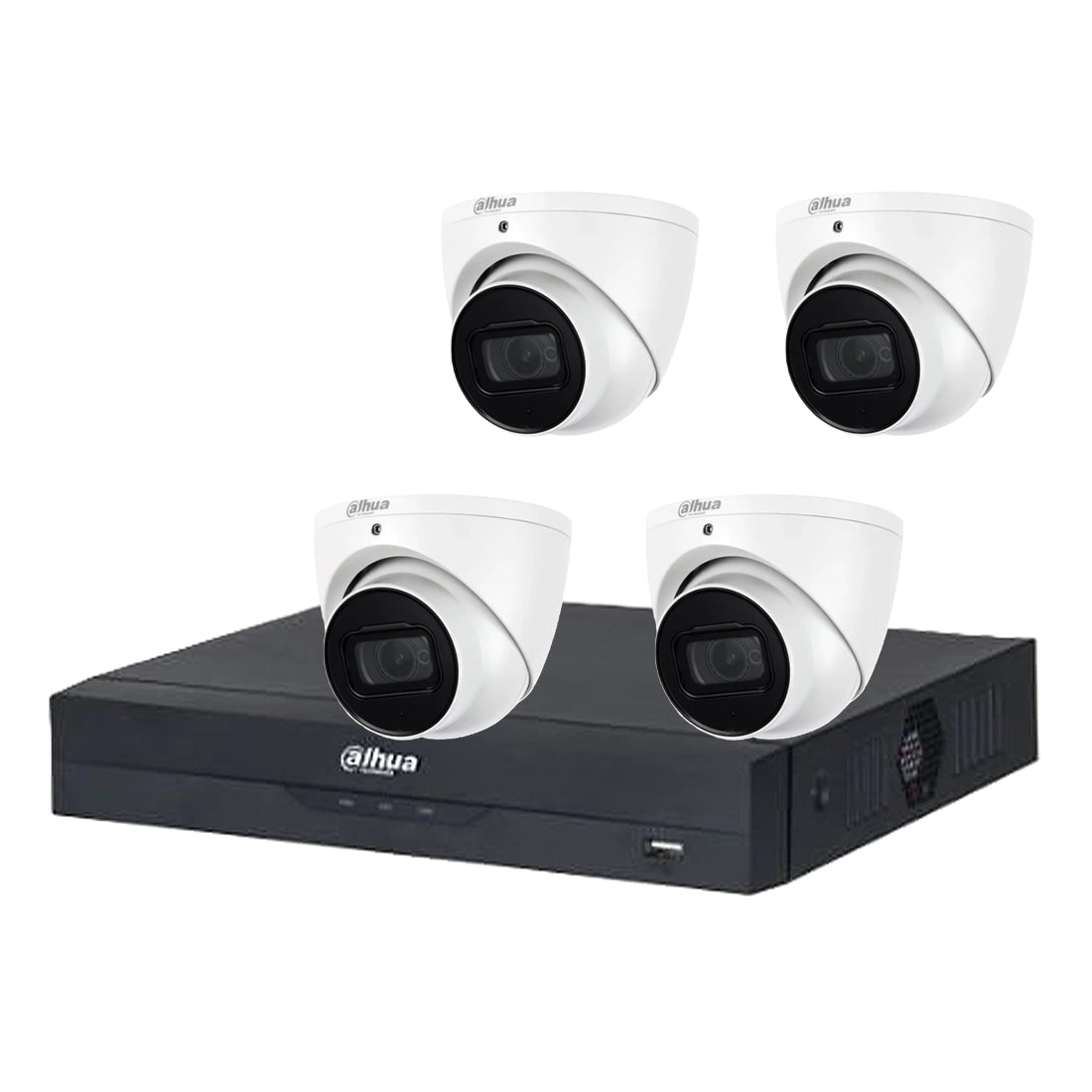 Budget Dahua 5MP WizSense PoC Kit – 4 x HDW1500TMP‑A‑POC Cameras + DH-XVR5104HS-I3-4P DVR + 1TB HD