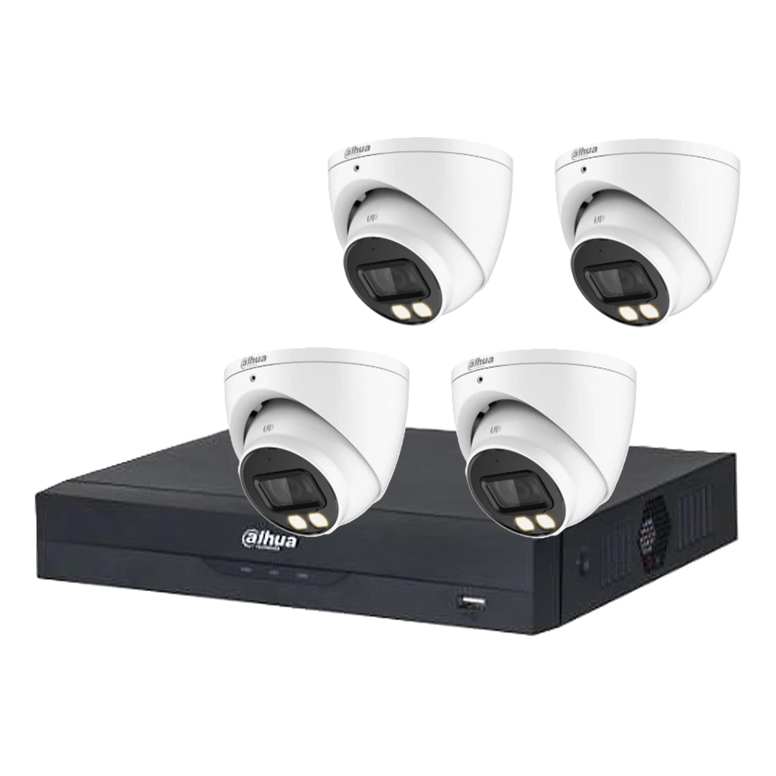 Mid-Range 8MP CVI Kit – 4 x Dahua HAC-HDW1809TP-A-LED Turret Cameras + XVR5104HS-4KL-I3 DVR + 1TB HDD