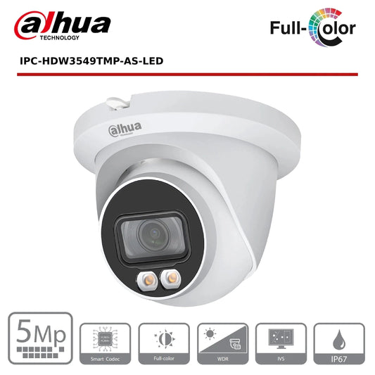 Dahua IPC-HDW3549TMP-AS-LED - SMD Full-Colour Turret Camera, White