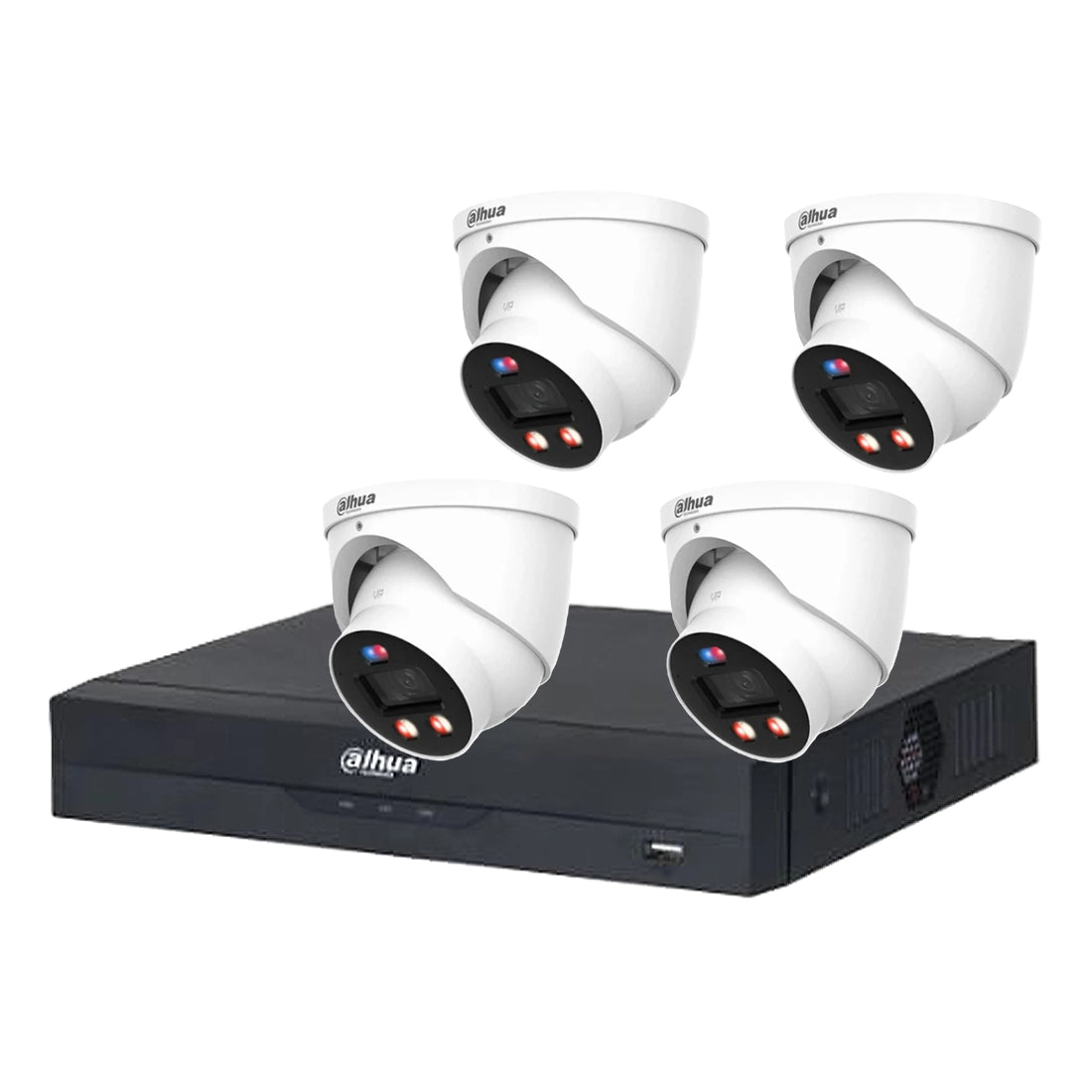 Dahua 8MP 4 Channel Premium TiOC Pro Kit – 4 x IPC-HDW3849HP-AS-PV-PRO Cameras + NVR4104HS-P-EI + 1TB HDD