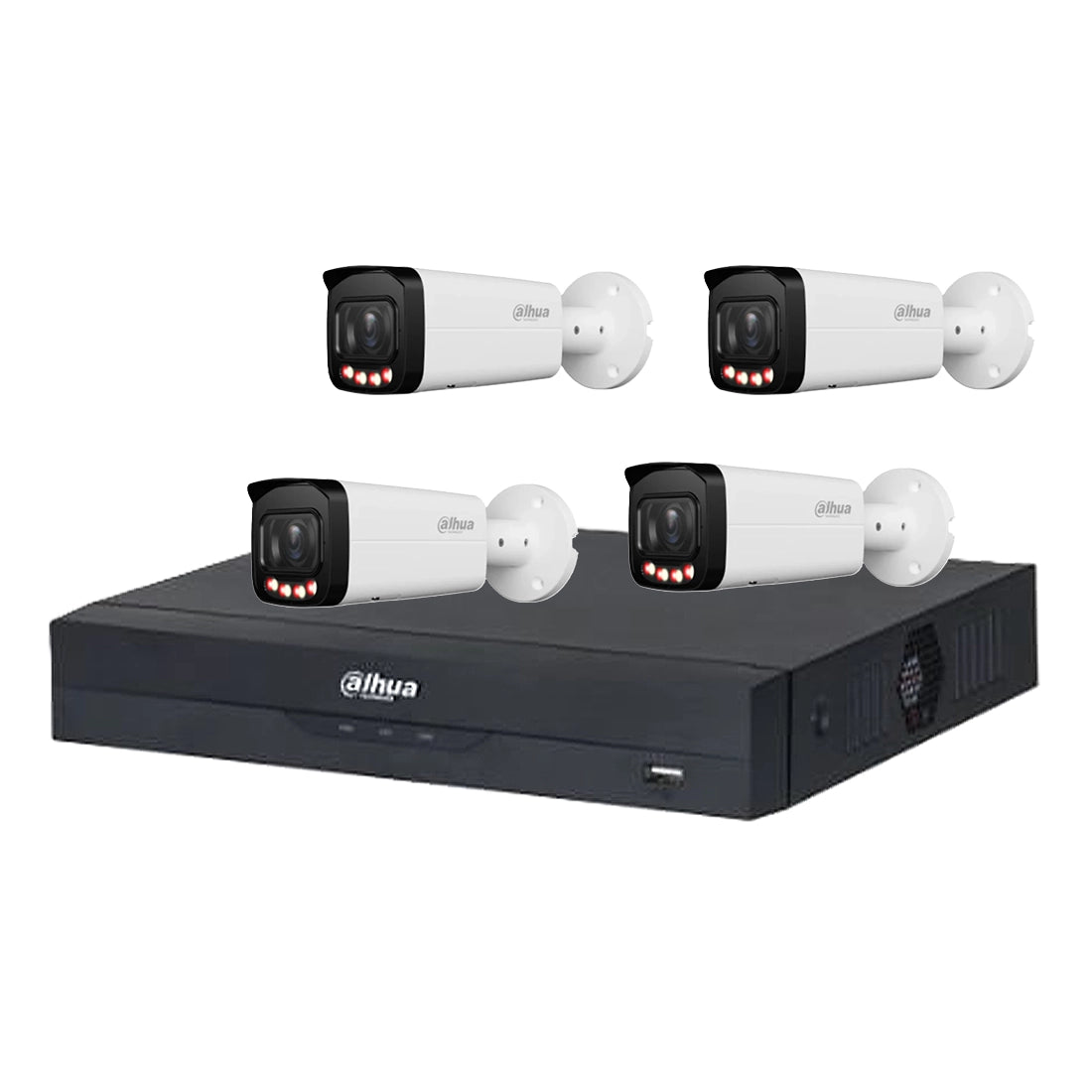 4MP Dahua IP CCTV Kit – 4 x IPC-HFW2449T-ZAS-IL Full Colour Bullet Cameras + 4CH NVR4104HS-P-EI + 1TB HDD