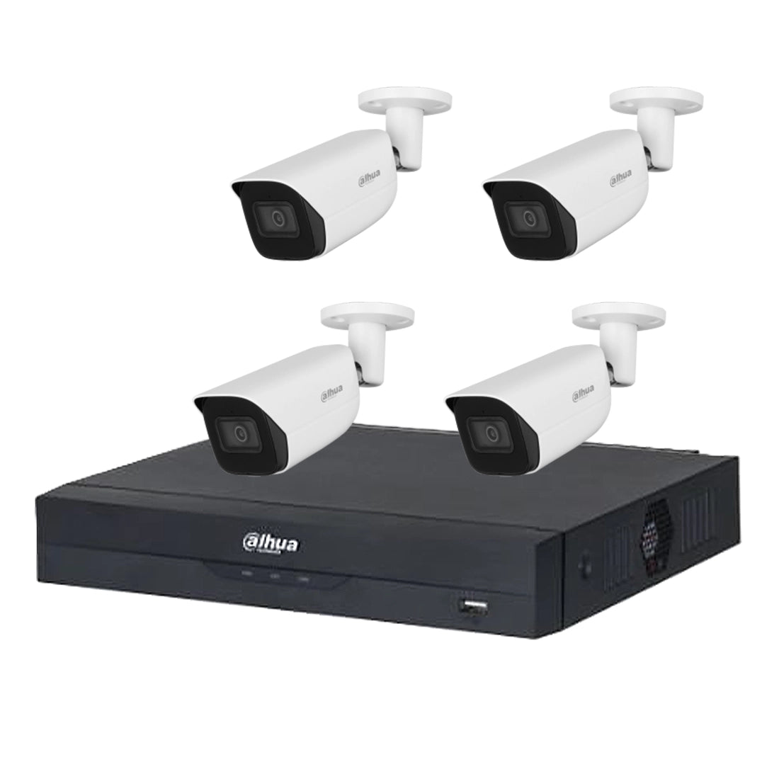 Mid-Range 5MP Dahua IP CCTV Kit – 4 x IPC-HFW3541E-AS-S2 Bullet Cameras + 4CH NVR4104HS-P-EI + 1TB HDD