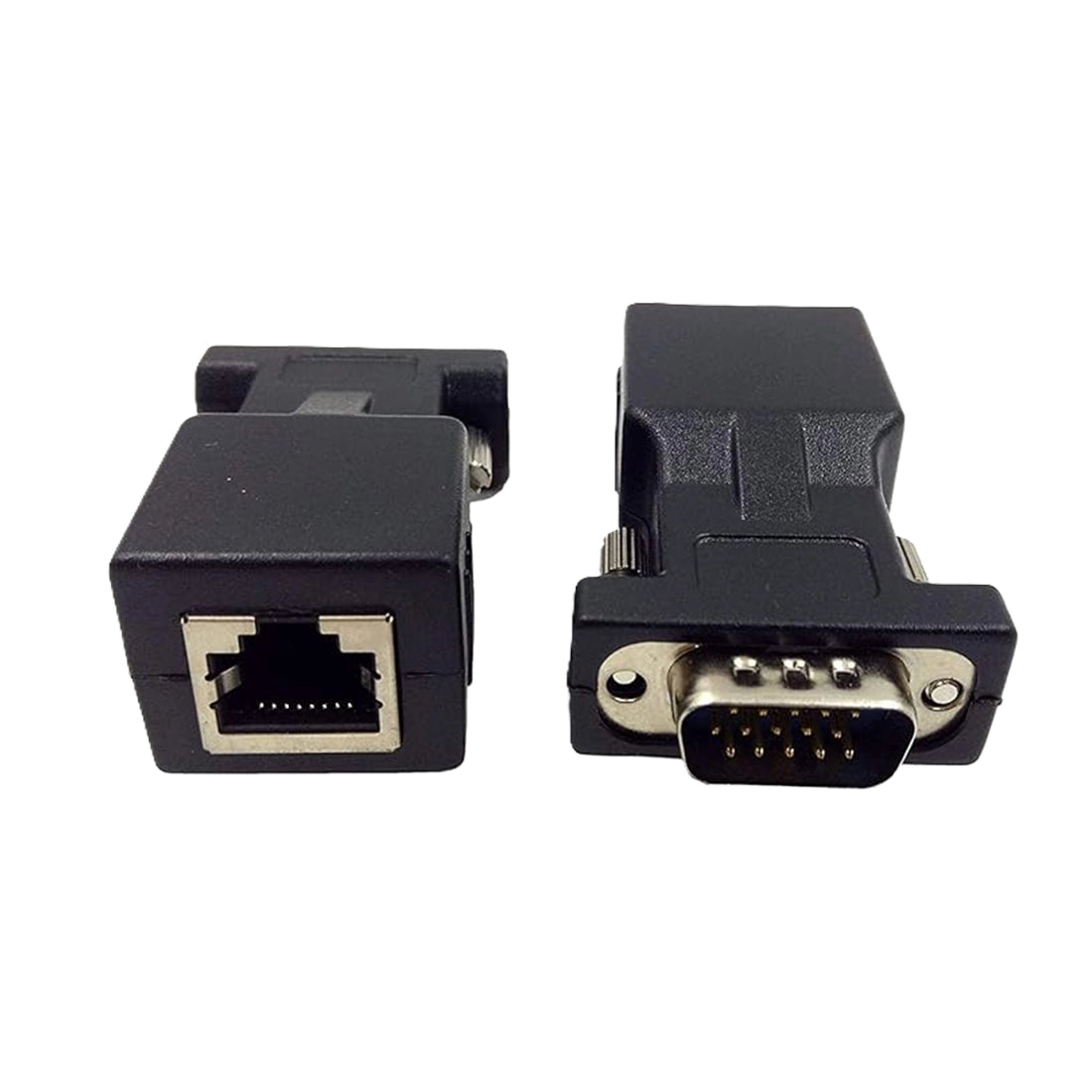 VGA Extender Over Ethernet Adapter, VGA 15 Pin Male to CAT5 CAT6 RJ45 Female Network Cable Extender Connector Adapter