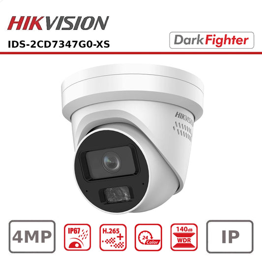 Hikvision iDS-2CD7347G0-XS 4MP DarkfighterS DeepinView Fixed Turret Network Camera