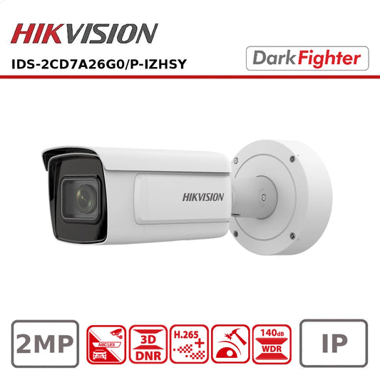 Hikvision iDS-2CD7A26G0P-IZHSY 2MP DeepinView ANPR Network Bullet Camera with Motorized Varifocal Lens and DarkFighter