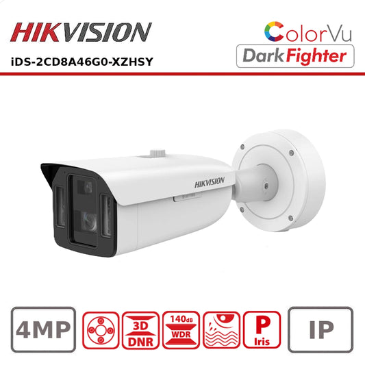 Hikvision iDS‑2CD8A46G0‑XZHSY 4MP DeepinView Dual‑Sensor ANPR Bullet, ColorVu/DarkFighter