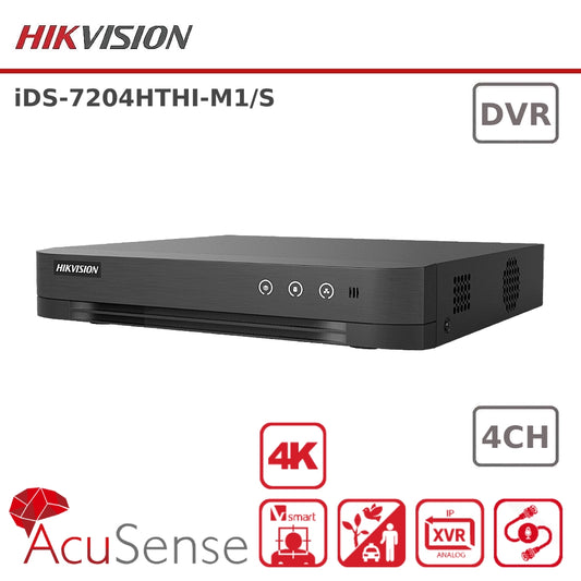 Hikvision iDS-7204HTHI-M1/S 8MP TVI 4 Channel AcuSense AoC 4K Turbo Hybrid DVR