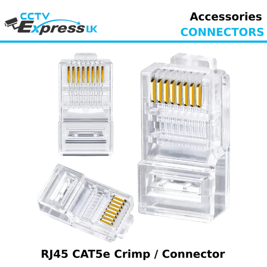 RJ45 Plug Crimp Connector for CAT5e Ethernet Cable - CCTV Express UK