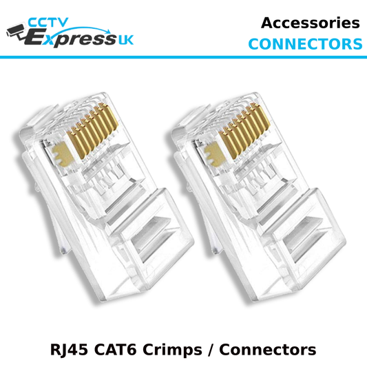 RJ45 Plug Crimp Connector for CAT6 Ethernet Cable - CCTV Express UK