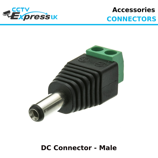 DC Male Jack Connectors - DC Power Connector Plug - Male - CCTV Express UK
