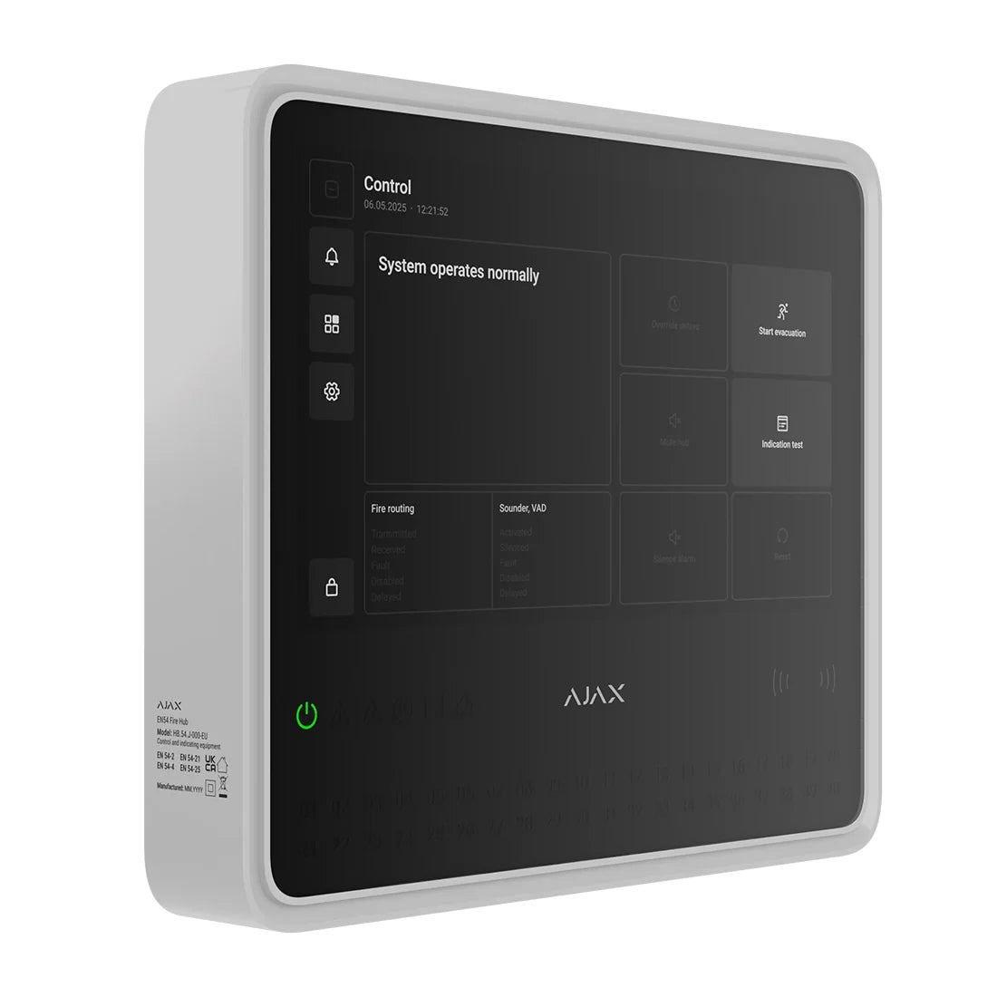 Ajax 125732 EN54 Fire Hub Jeweller – Wireless Fire Alarm Control Panel