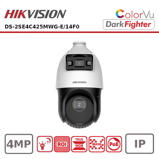4MP Hikvision DS-2SE4C425MWG-E (14F0) TandemVu 4-inch 25X Colorful & IR Network Speed Dome