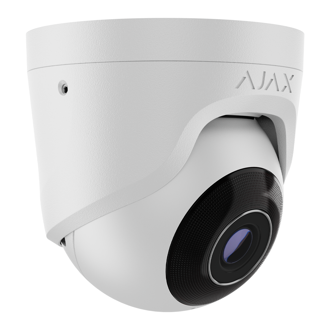Ajax 64927 8MP 4K Ultra HD White TurretCam IP Security Camera with 2.8mm Fixed Wide-Angle Lens and IR Night Vision