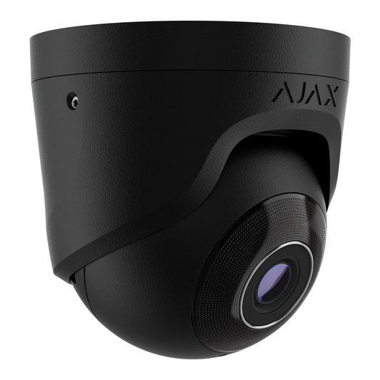 Ajax 64924 5MP HD Black Turret IP CCTV Camera with 2.8mm Wide-Angle Lens and IR Night Vision