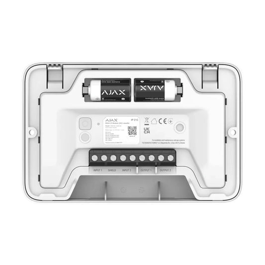 Ajax-124590 EN54 I/O Module (2x2) Jeweller – Wireless Input/Output Integration Module White