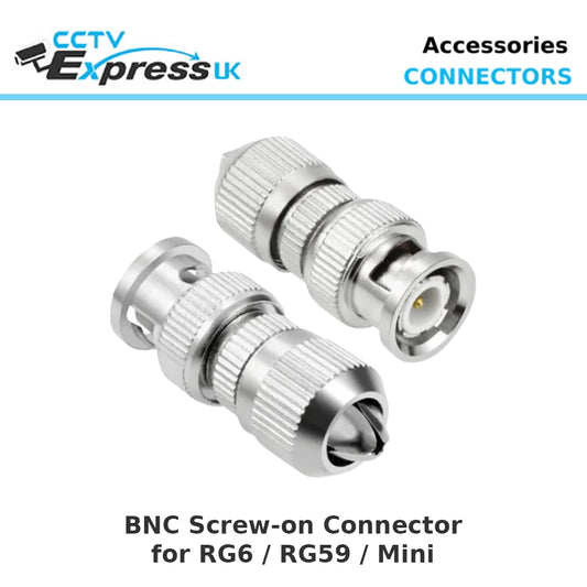 BNC Connector 4 Pieces BNC Screw-on Male Crimp (For RG6 / RG59 / Mini) (No Crimping Needed)
