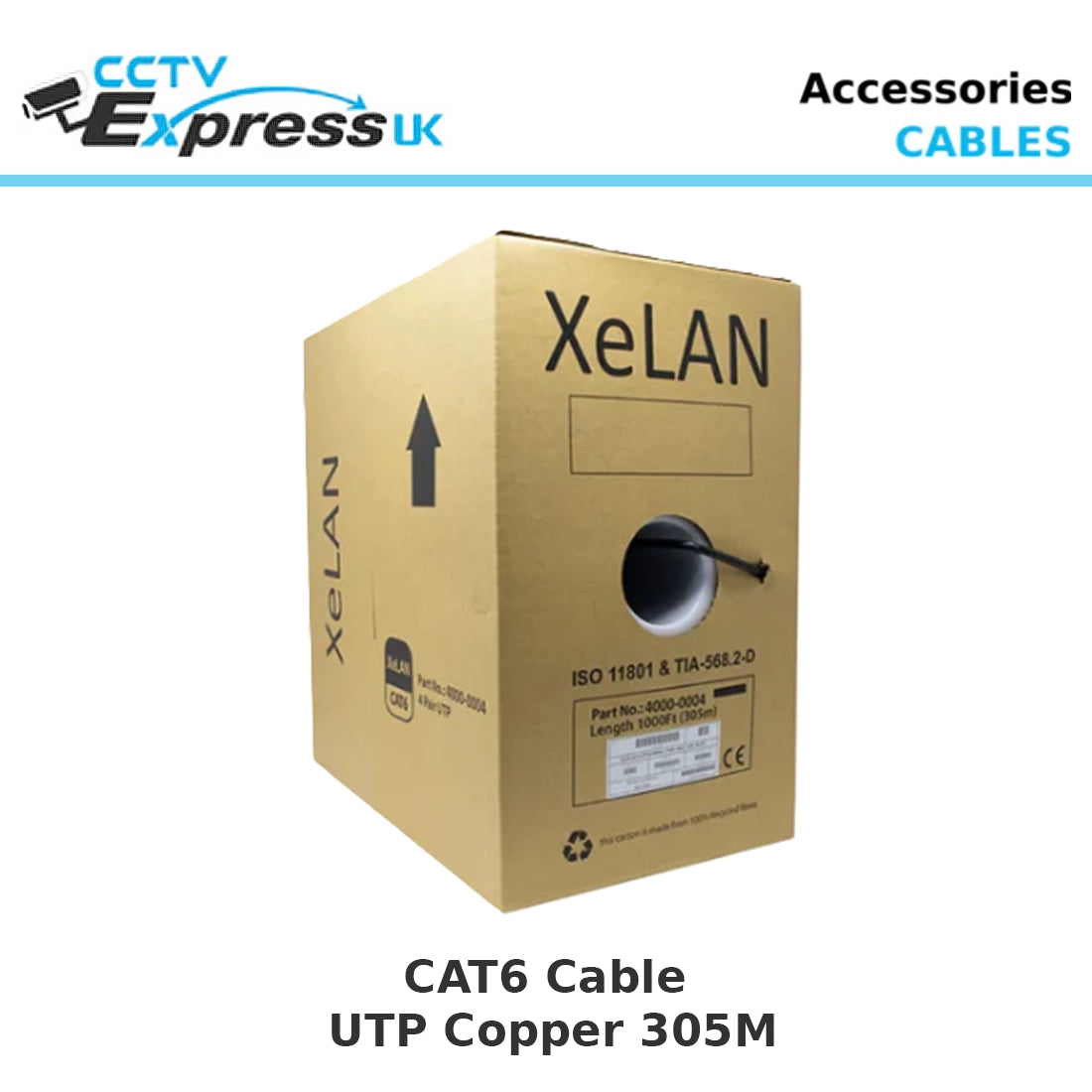 CAT6 Outdoor UTP Networking Cable - Black 23 AWG - 305m