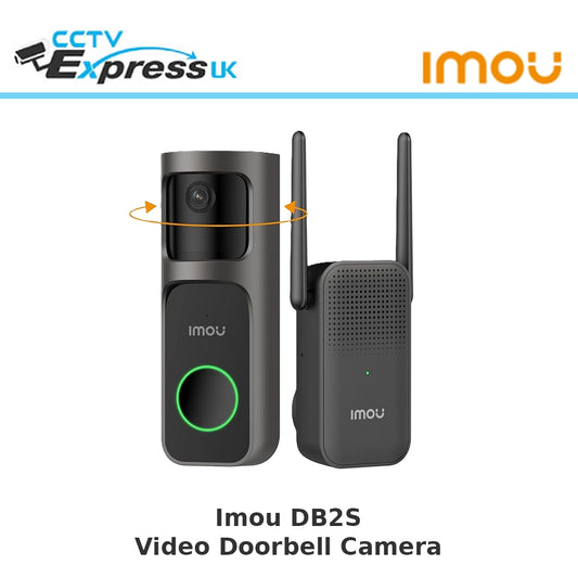 Imou DB2S Video Doorbell Camera 2K WiFi with Chime, 3MP Night Vision 5m, AI Person Detection App Alert, 30° Pan Lens 166° Wide Angle, Two-way Audio