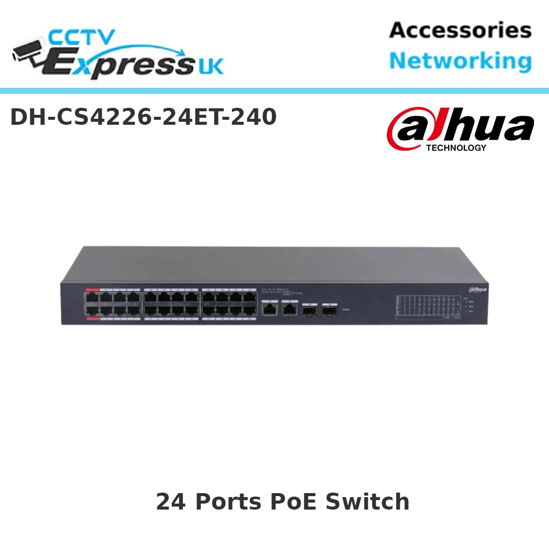Dahua DH-CS4226-24ET-240 26-Port Cloud Managed Desktop Switch with 24-Port PoE