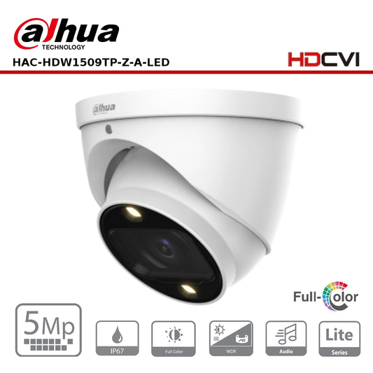 Dahua HAC-HDW1509TP-Z-A-LED - 5MP HDCVI Full-Colour Vari-Focal Eyeball Camera