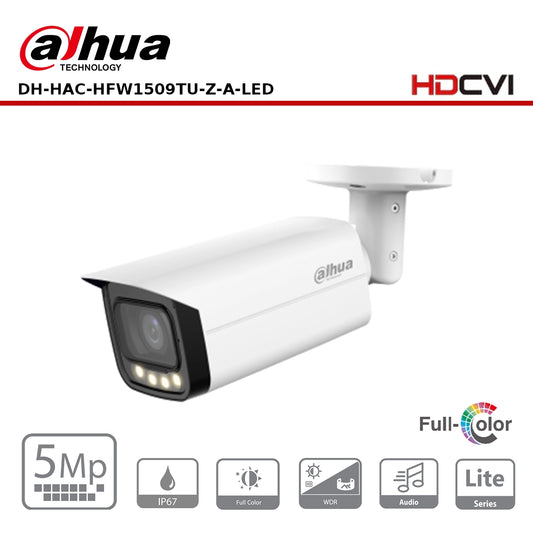 Dahua HAC-HFW1509TUP-Z-A-LED - 5MP HDCVI Full-Colour Vari-Focal Bullet Camera