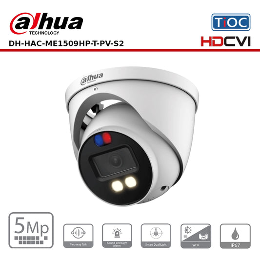 Dahua DH-HAC-ME1509HP-T-PV-S2 - 5MP HDCVI Smart Dual Light TiOC 2 Plus (Two-way Talk) Eyeball Camera