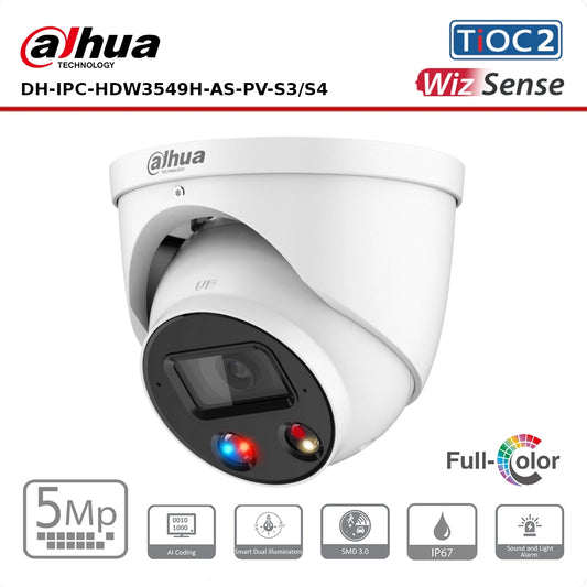 5MP Dahua DH-IPC-HDW3549H-AS-PV-S3/S4 5MP TiOC 2.0 Fixed-focal Eyeball Network Camera