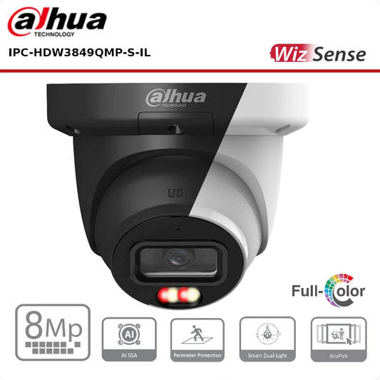 Dahua DH-IPC-HDW3849QMP-S-IL - 8MP Smart Dual Light Fixed-focal Eyeball WizSense Network Camera
