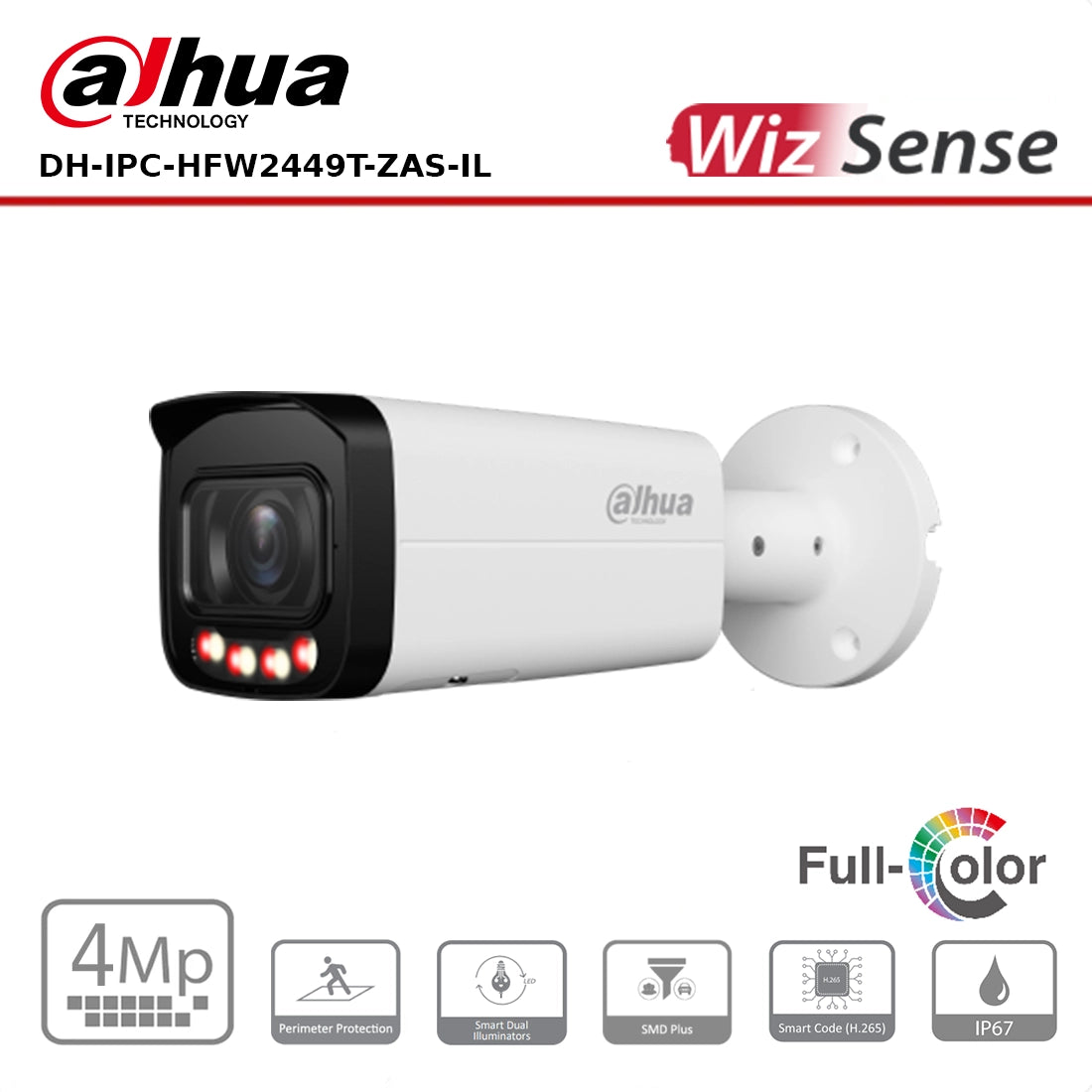 Dahua DH-IPC-HFW2449TP-ZAS-IL - 4MP WizSense AI Series Dual Illuminator Vari-Focal Bullet Camera